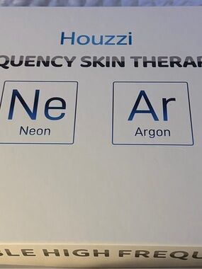 Houzzi High Frequency Skin Therapy Wand 4PC Neon ARgon Facial Device Skin Care